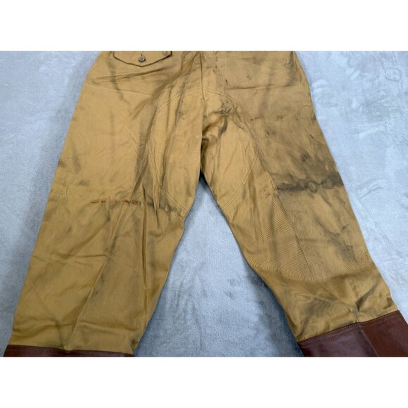 VINTAGE 'CHIEF' HUNTING PANTS/TROUSERS! BROWN VINYL FRONT & TRIM! USA! 28 x 29 - Picture 10 of 11